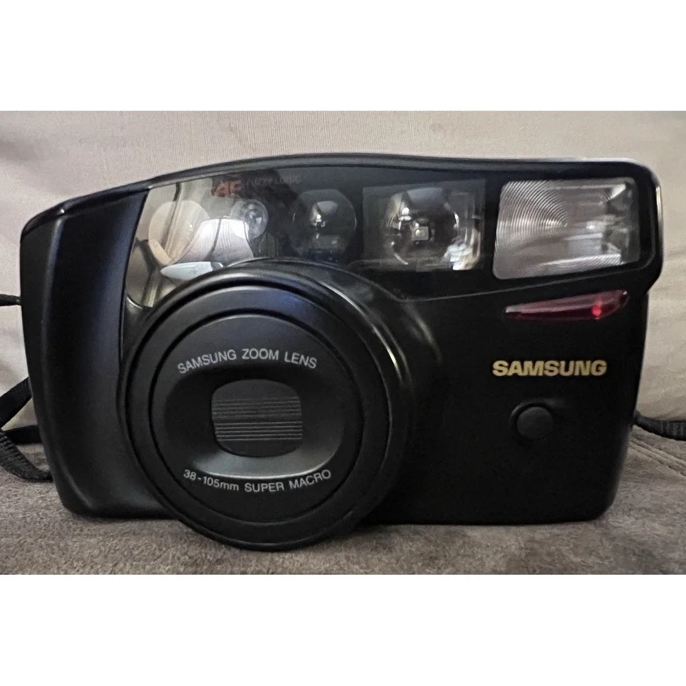 Samsung Maxima Zoom 105 AF 38-105mm Film Camera Point & Shoot & Case Tested Work
